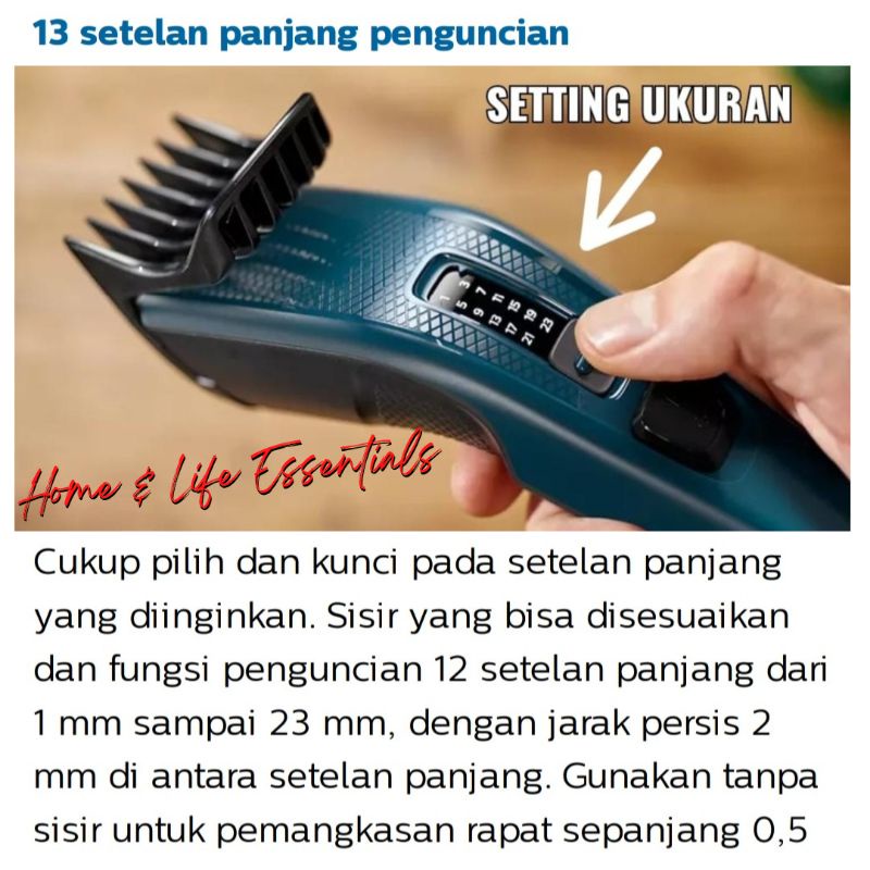 Hair Clipper Philips HC3505 Alat Cukur Rambut Philips / Alat Potong Rambut Philips/ Pencukur Rambut Philips / Cukuran Rambut Philips Hairclipper HC 3505