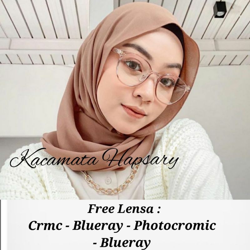 Frame Kacamata 1744 Gratis Lensa Anti Radiasi/Minus/Plus/Cylinder (Blueray/Photocromic/Bluecromic)