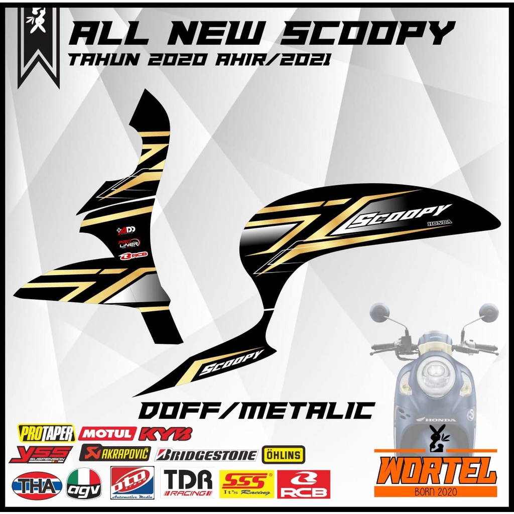 Striping Scoopy 2021-Sticker Lis Decal Motor All New Scoopy Racing Keren (Tahun 2021).