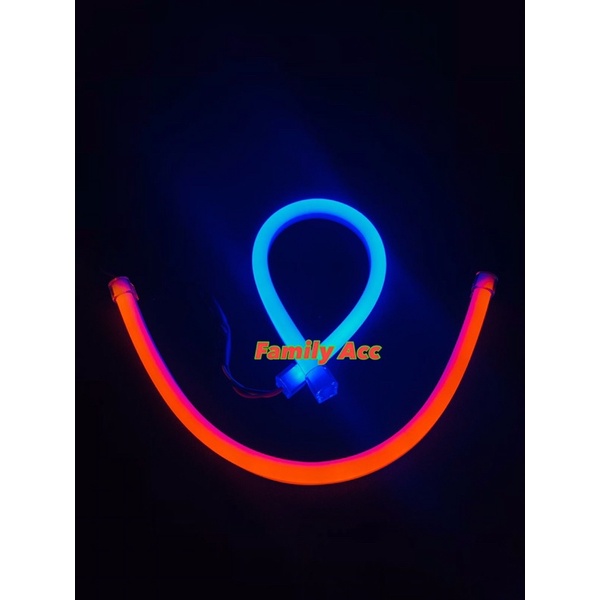 Lampu Alis DRL Flexibel 30 cm Welcome Light 2 Warna Blue/Yellow Untuk Motor dan Mobil Universal