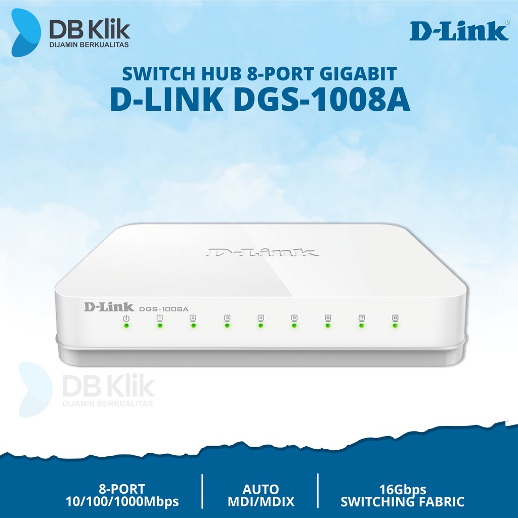 Switch Hub Dlink DGS Gigabit-1008A 8P 10/100/1000 Plastik