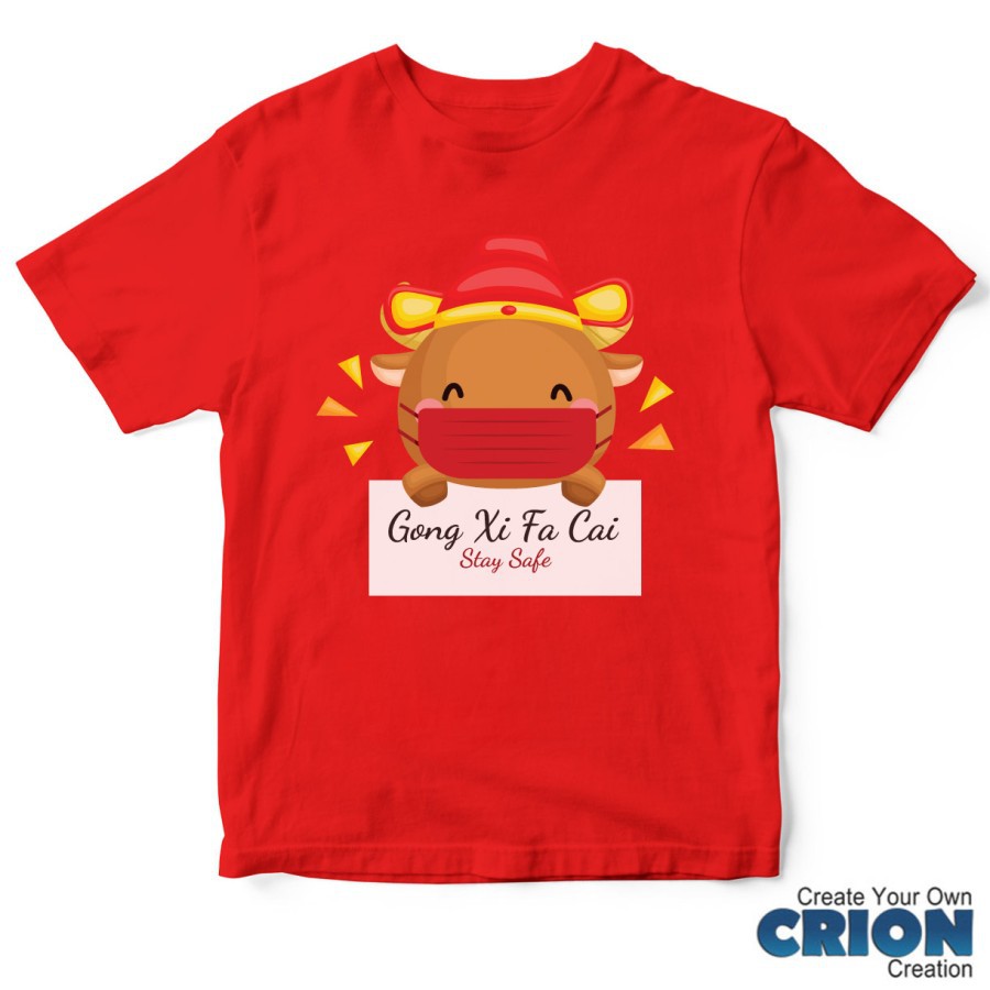 kaos imlek Stay Safe Series tahun kerbau 2020 year of ox By Crion