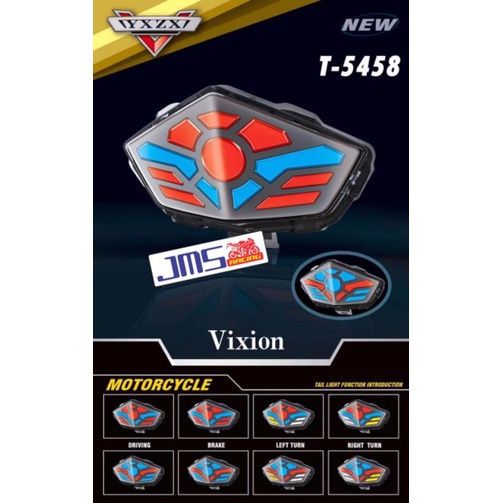 lampu stop belakang vixion new 3 in 1 warna biru merah sen tetap kuning pnp