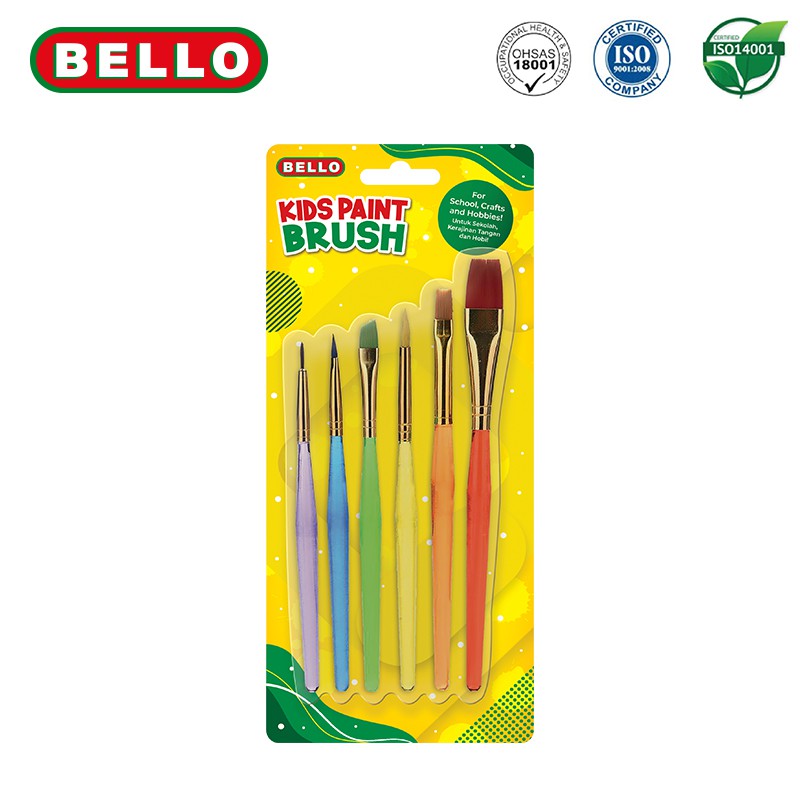

BELLO KIDS PAINT BRUSH - Set 6 Kuas Lukis Anak dan Bayi