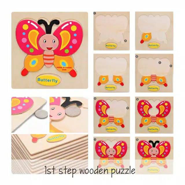 PROMO Mainan anak balita wooden puzzle kayu susun gambar Makassar