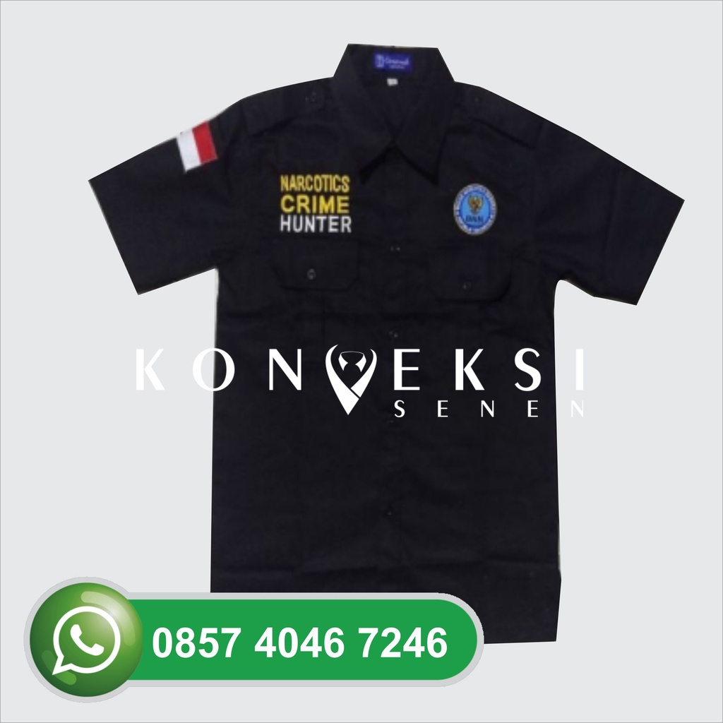 Kemeja BNN Full Bordir | Baju BNN Full Bordir | Seragam BNN Full Bordir Lengan Pendek Model terbaru