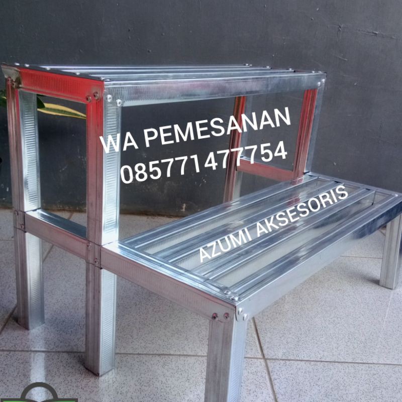 Jual RAK POT BUNGA 2 SUSUN BAJA RINGAN 60CM X 20CM X 40CM 