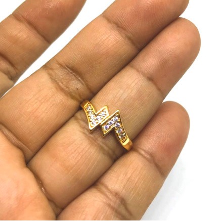 Cincin cincin wanita//perhiasan lapis emas// cincin petir//cincin permata// perhiasan