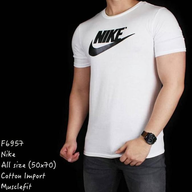 Super Sale Kaos Pria Putih Oblong Nike Centang Casual Murah Banget