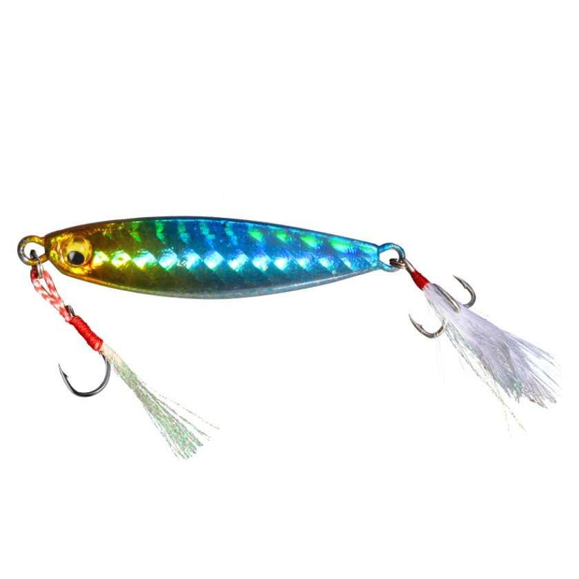 Shengyao 1Pcs Umpan Pancing Laser Metal Lead Jig Swimbait 7g/10g/15g/20g Fishing Lure Ikan Bass Bait Sinking Jigging Laser Jigging Timbal Logam Jig Lambat Jigging / Trolling Sendok Logam Fishing Lure