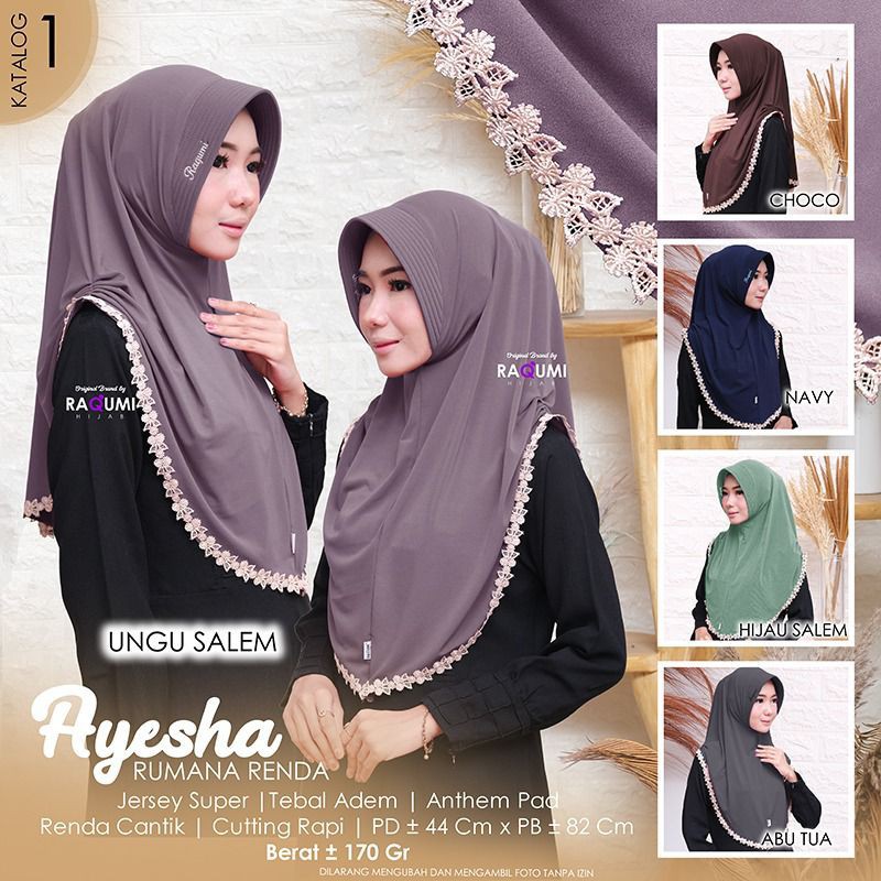 HIJAB INSTANT AYESHA ORI AHFILL / FARRAH ARJUNA HIJAB