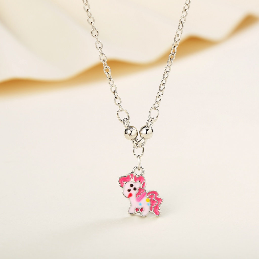 Y482 [COD✔] Kalung Anak Titanium Little Pony Anti Karat Kalung Anak Perempuan Liontin Unicorn 18k Gold Jewelry Untuk Anak