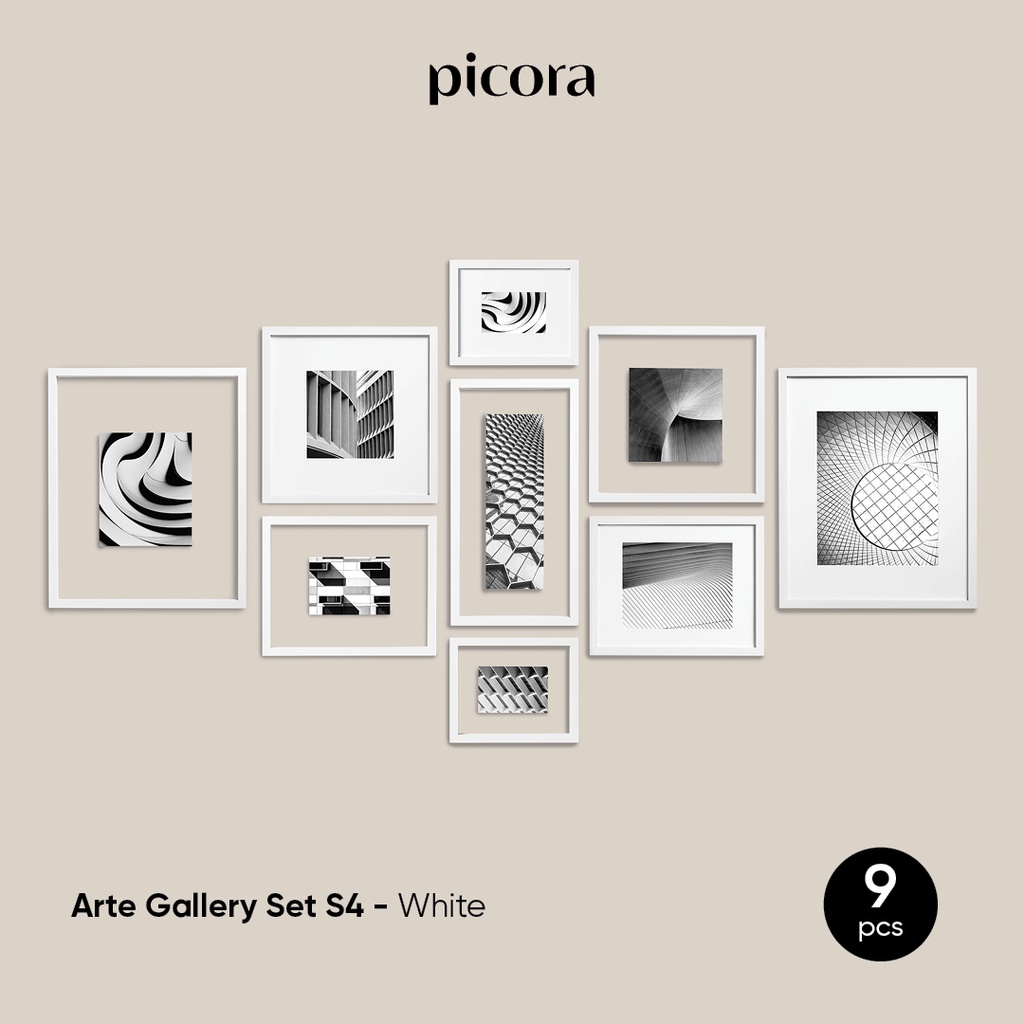 PICORA ARTE Gallery Set S4-Frame Pigura Bingkai Foto Dinding-9pcs