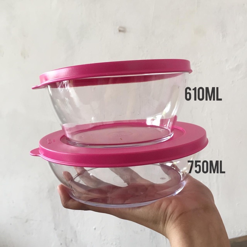 CLEAR BOWL TUPPERWARE / WADAH MAKANAN SERBAGUNA DENGAN TUTUP