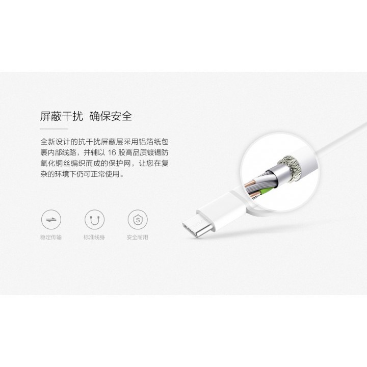 Data Cable Micro USB and USB Type-C 100CM XIAOMI 2in1 Original