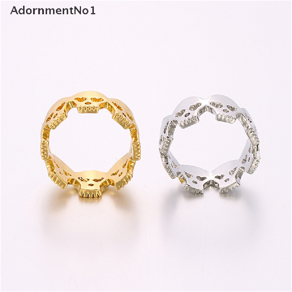 (AdornmentNo1) Cincin Bentuk Hati Bahan Stainless Steel Model Gothic / Punk Untuk Wanita