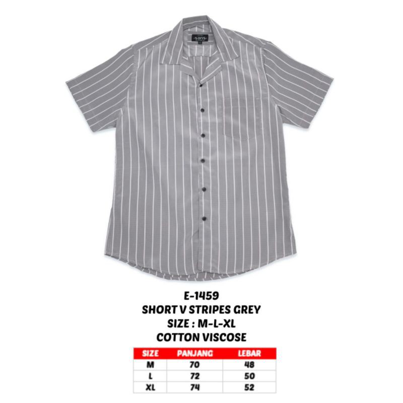 kemeja pria garis lengan pendek grey /kemeja pria garis / kemeja garis terbaru
