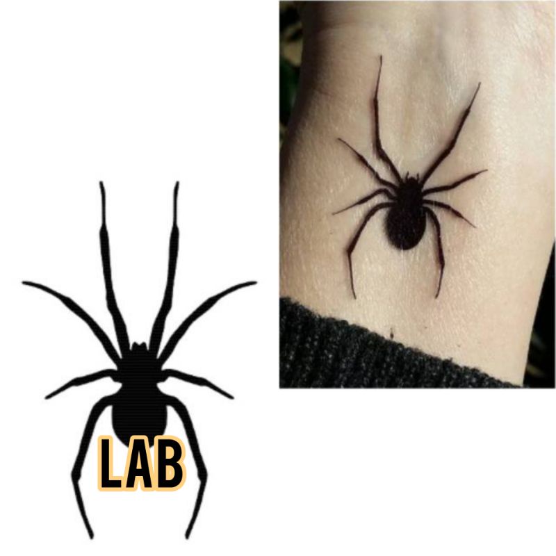 Tato Temporer Laba laba tato spider Stiker Tato Minimalis - LAB