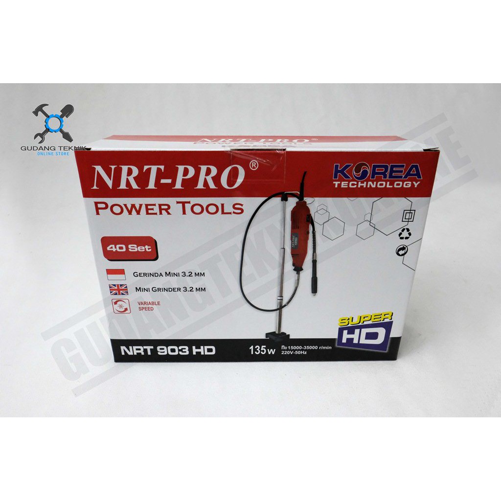 NRT PRO 903 HD - Mini Grinder set 40pcs / Mesin Mini Gerinda / Bor Cun Tuner NRT 903HD