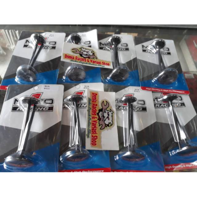 Klep moto 1 22/19 23/20 23/21 24/22 25/20 25/22 28/24 30/25 31/26 34/29 36/31 batang 4.5MM 4.5 MM 1set 2 klep sepasang