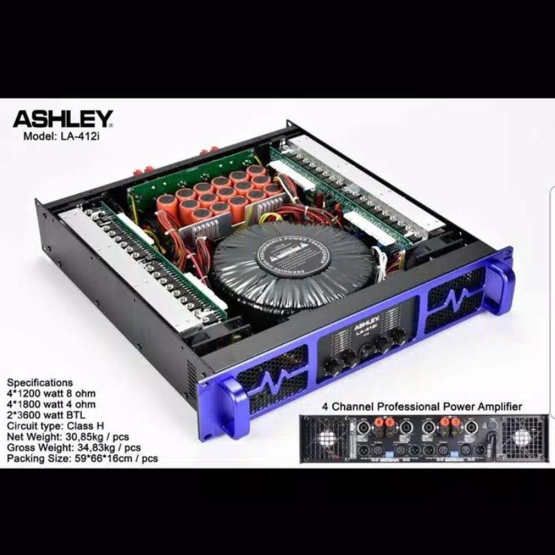 Promo Harga Murah  Power Ashley LA 412 i amplifier 4 channel Ashley LA 412i CLASS H original