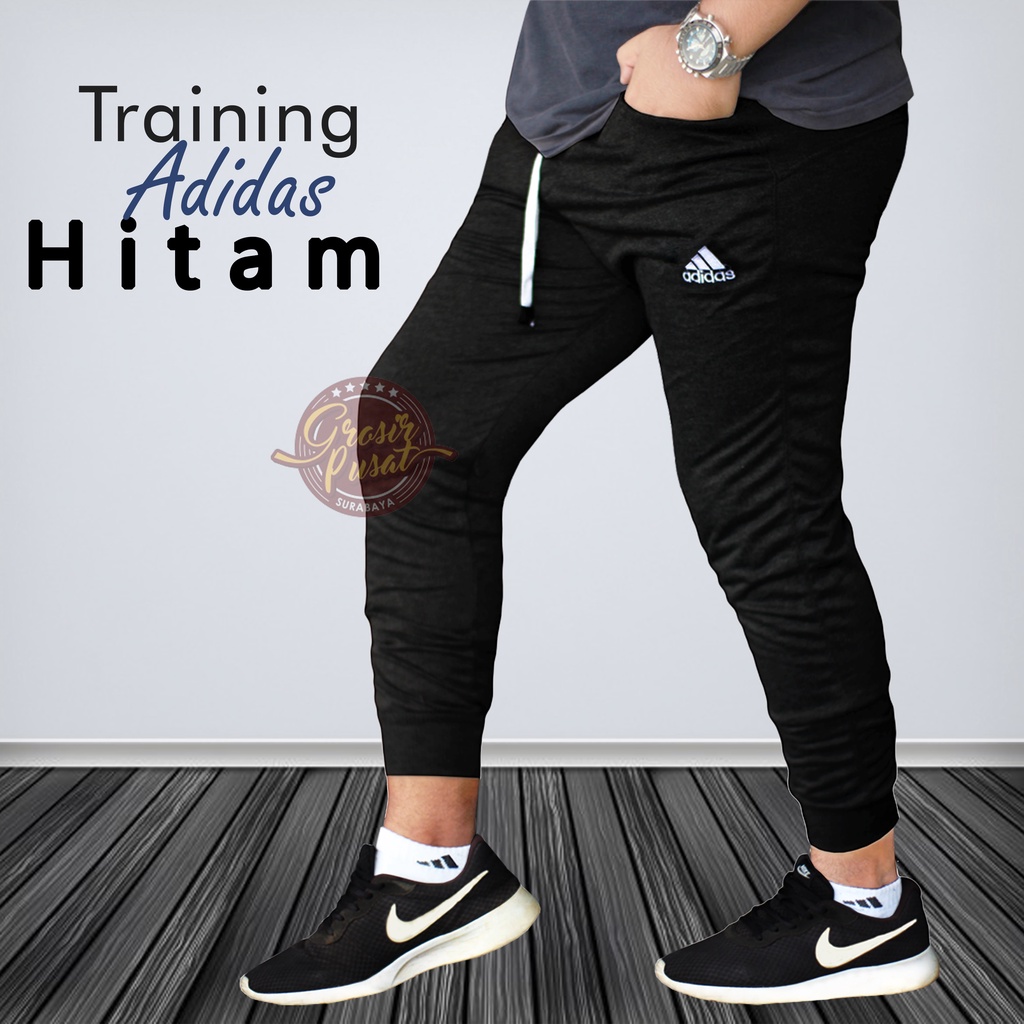 Celana Joger Sweatpants Training Addiddas Hitam