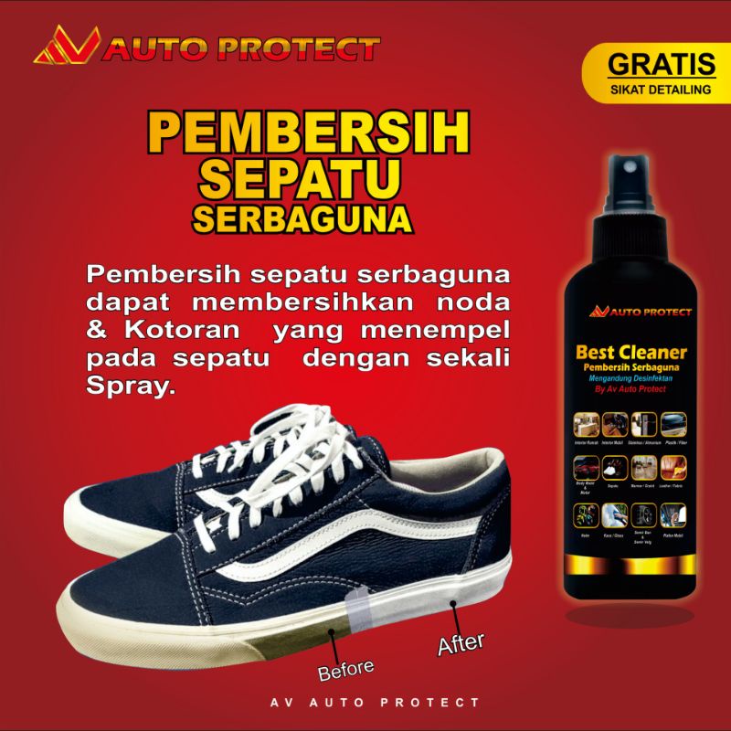 Shoe Cleaner - Pembersih Noda Sepatu Free Sikat | Perawatan Sepatu variasi hitam | By Av Auto protect