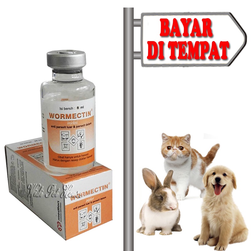 Obat Scabies Jamur Koreng Buduk Kelinci Kucing Anjing Hewan Suntik Injeksi Wormectin 5 ml
