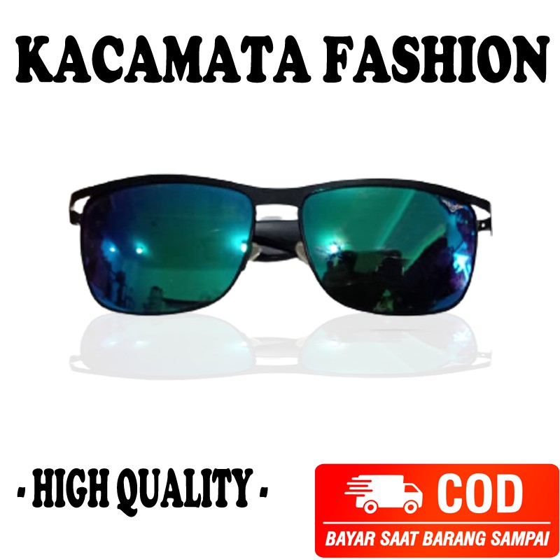 kacamata hitam normal pria wanita fashion lensa mirror sunglasses unisex kaca mata hitam fesyen