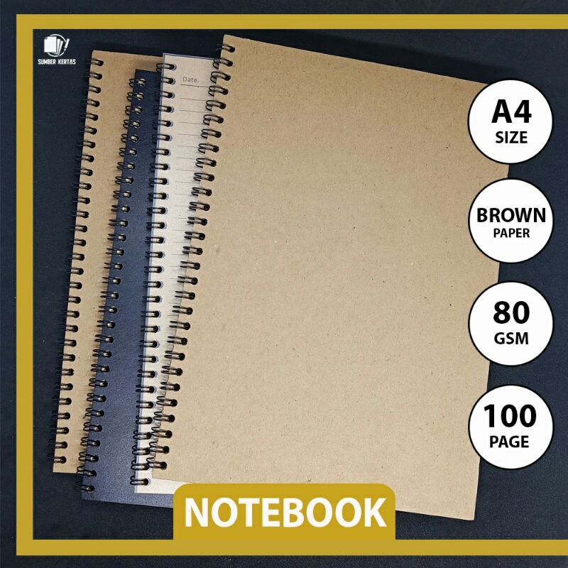 

NOTEBOOK A4/JURNAL/BUKU CATATAN/NOTEPAD/BROWNPAPER#notebookA4#bukucatatan#notepad#alattulis#alatkantor#stationary#notebookmurah