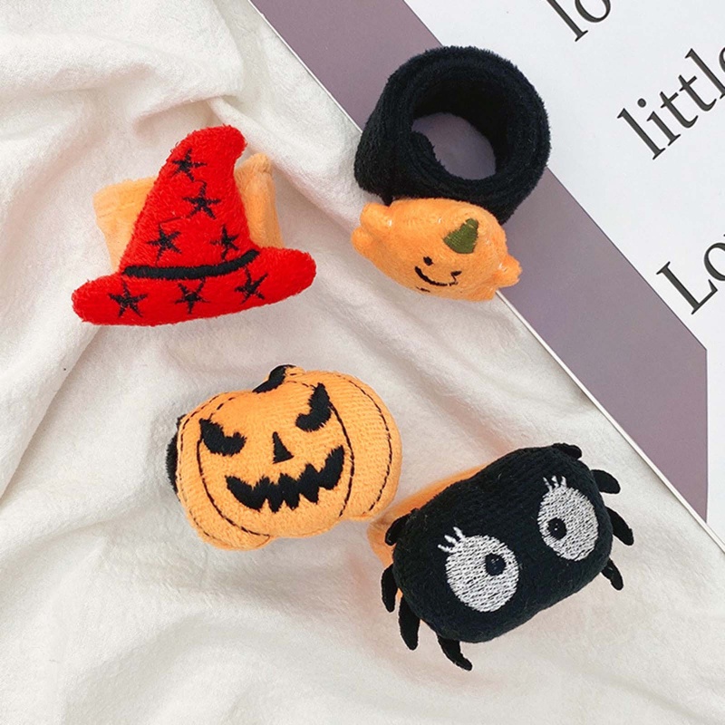 5pcs Gelang Slap Desain Labu Laba-Laba Snowman Untuk Dekorasi Pesta Halloween