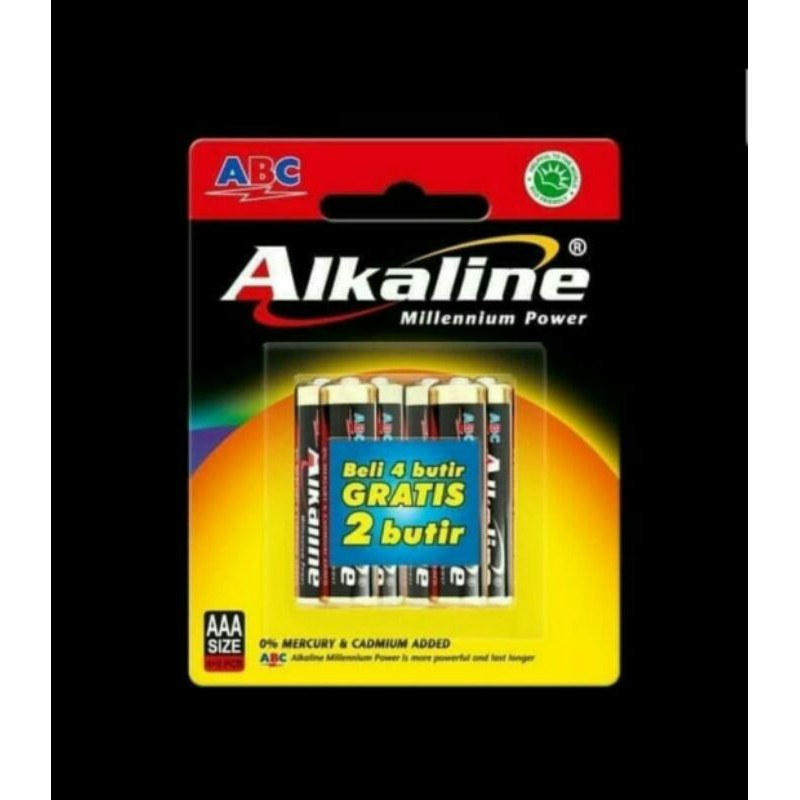 BATERE AAA ABC ALKALINE 6 PCS