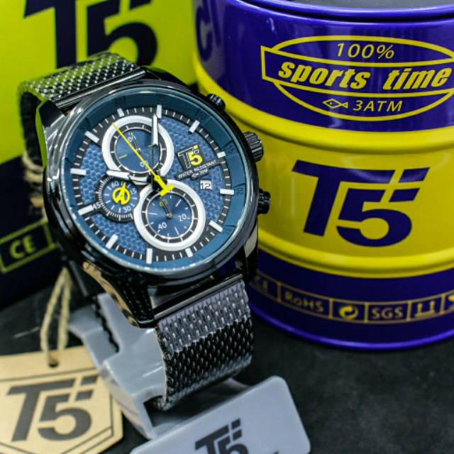 Jam Tangan Pria T5 H3721 T5 H 3721 original chronograph free tin box