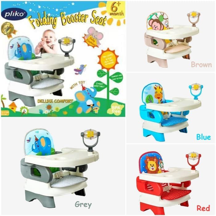 Makassar Promo! Pliko Folding Booster Seat + Toys/ Mainan / Kursi Makan Bayi