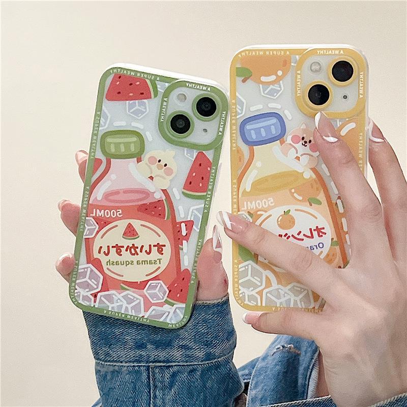 Case Pelindung Bahan Silikon Motif Kartun Soda Untuk Apple iphone 13pro X 12pro 11 xs