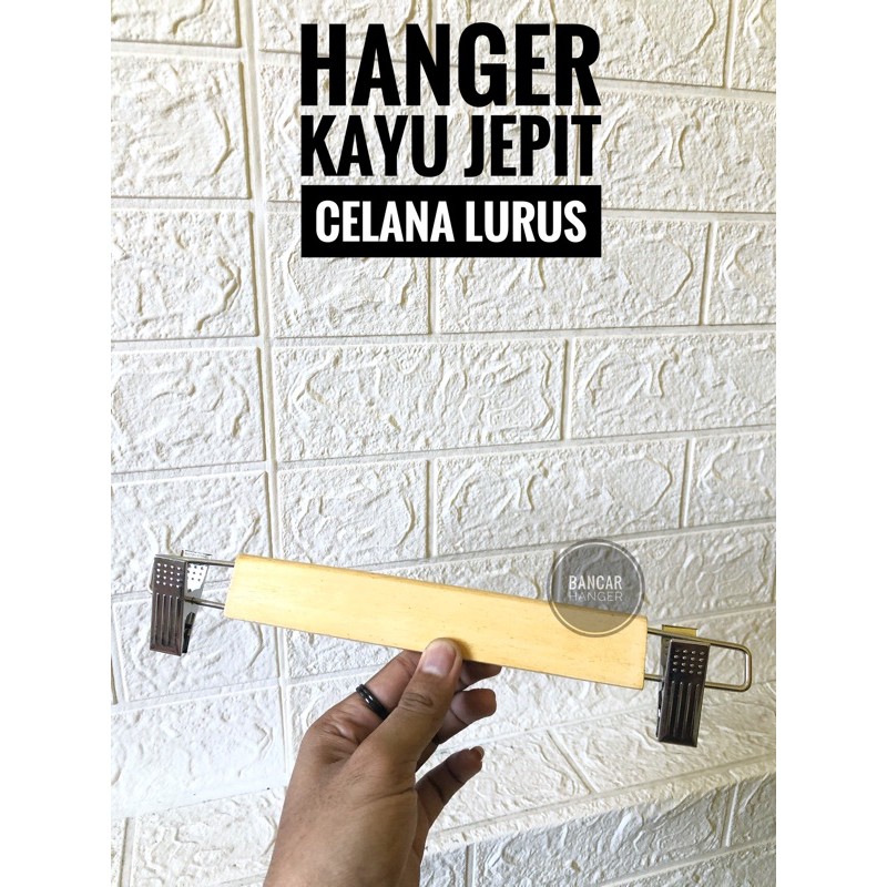 Hanger Kayu Jepit Besi / Gantungan Kayu Jepit Besi