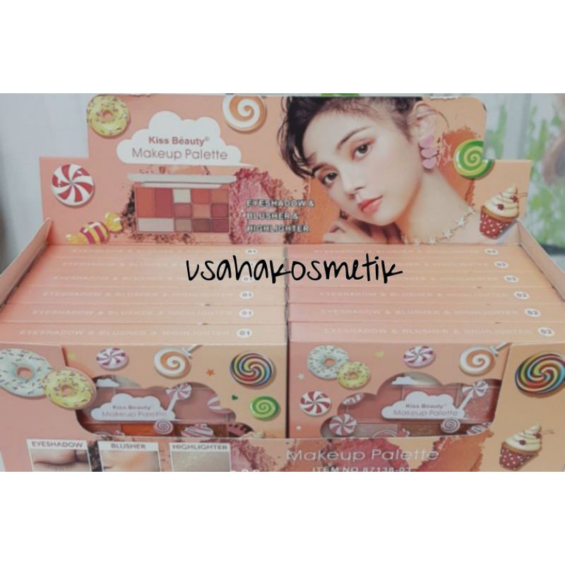 TERMURAH !!! KISS BEAUTY LOLLIPOP EYESHADOW +HIGHLIGHTER+BLUSH ONE NO.87138