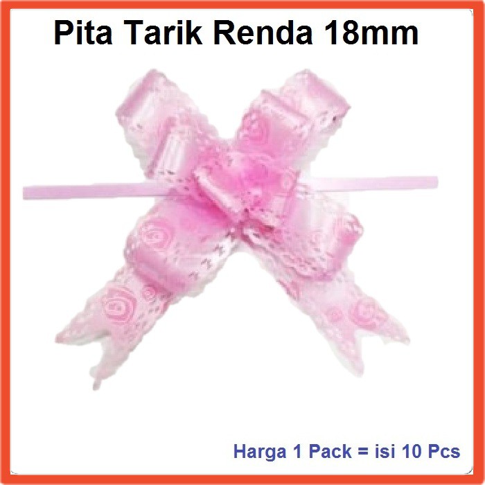

Pita Tarik Renda 18 mm Aneka Motif 1 Pack is 10 Pcs untuk Hiasan Kado Part 2