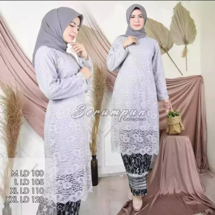 ( Zalorra kebaya ) terbaru SETELAN KEBAYA TUNIK /kebaya TUNIK Brokat/kebaya modern/kebaya kondangan/