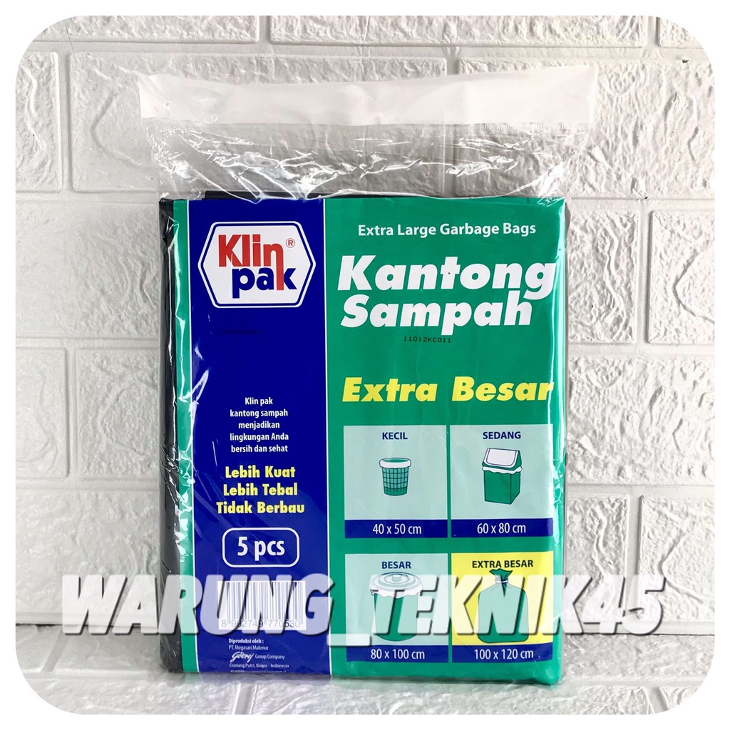 KANTONG PLASTIK SAMPAH KLINPAK | KLIN PAK | KLINPACK | KLIN PACK UK EXTRA BESAR 100 X 120 CM