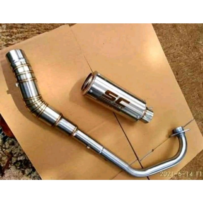 knalpot SC titan saringan stengah, untuk Fu, vixion, mx, cbr dll leheran bisa menyesuaikan