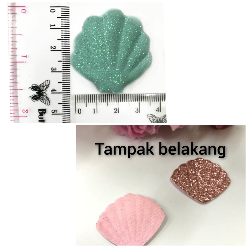 1 Buah - 4 Cm Aplikasi Kerang | Kerang Gliter | Kerang Kilap | Bintang Laut