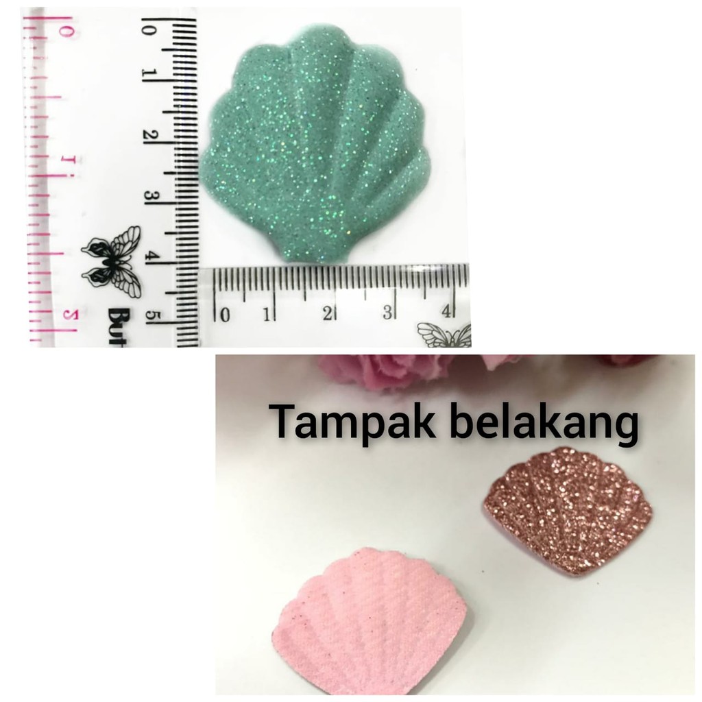 1 BUAH - 4 CM APLIKASI KERANG | KERANG GLITER | KERANG KILAP | BINTANG LAUT