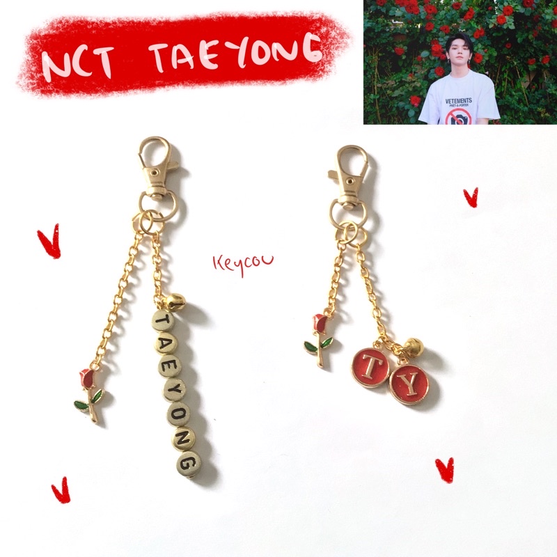 NCT Taeyong Enamel Keychain - Rose