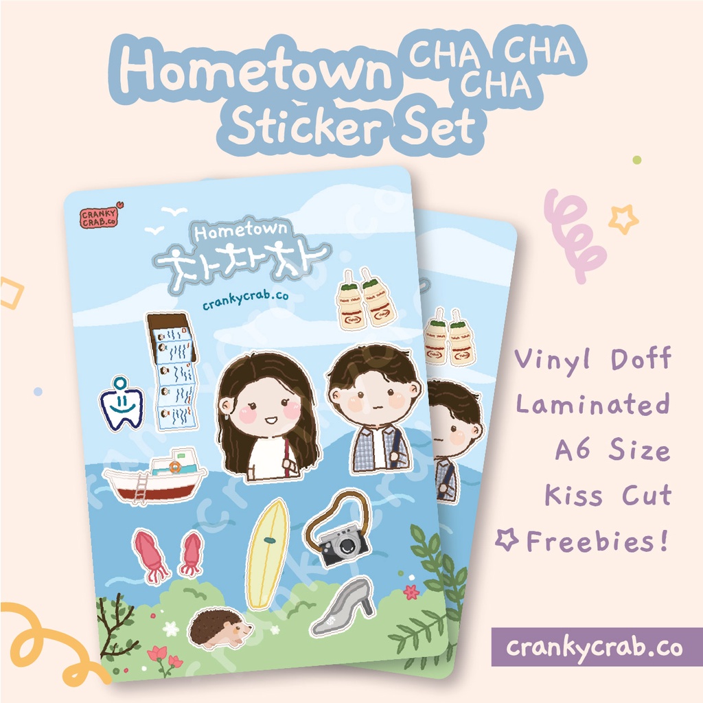 

Hometown Cha Cha Cha Sticker Sheet | crankycrab.co - Kdrama Fanmade Merchandise
