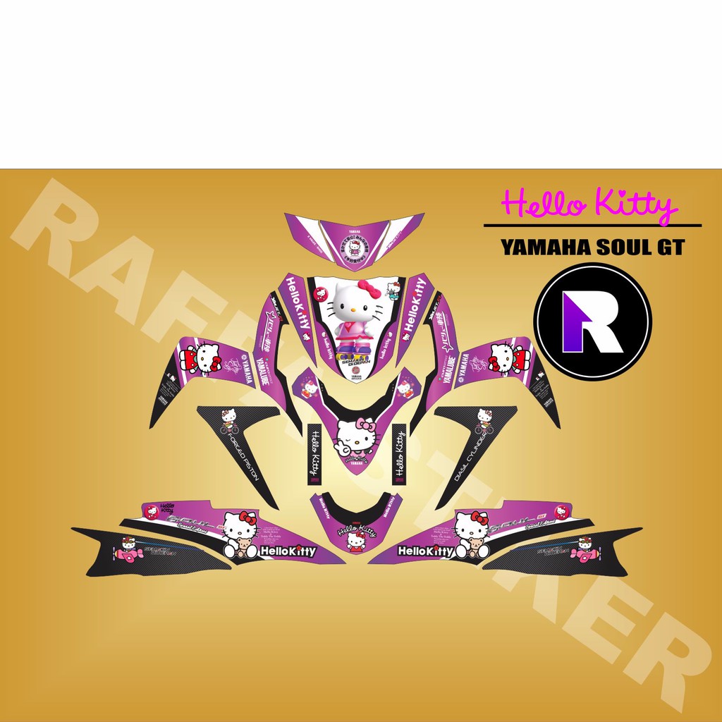 Decal Sticker motor Fullbody YAMAHA MIO SOUL GT-PINK-HELLO KITTY