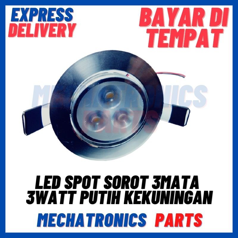 [DSP-9189] LED SPOT SOROT 3MATA 3WATT PUTIH KEKUNINGAN