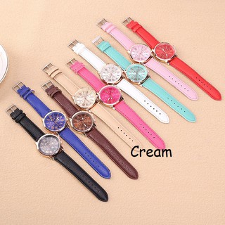 JAM TANGAN WANITA FASHION IMPORT GENEVA LEATHER QUARTZ