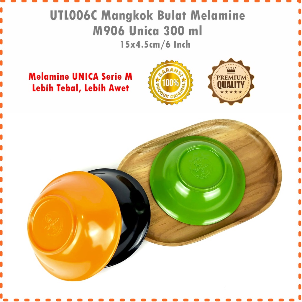 UTL006C Mangkok Bulat/Mangkok Bakso Melamine M906 Unica 300ml