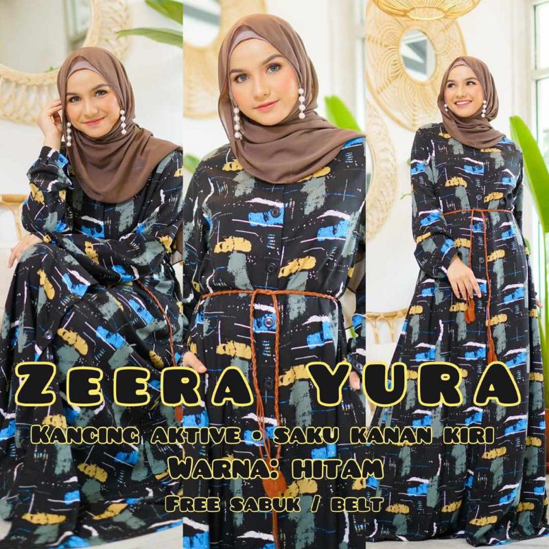 Daster arab ZEERA YURA Dress Rayon Kancing Outher